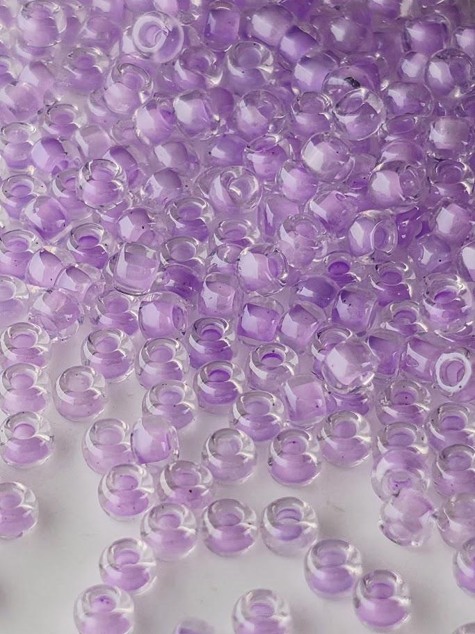 Crystal/Lavender Inside Color Lined | Miyuki Rocaille | 11/0 | 15g pkg