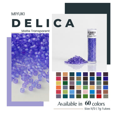 Miyuki Delica Size 11/0 Seed Beads, Choose Your Color | Japanese Glass | Transparent Matte