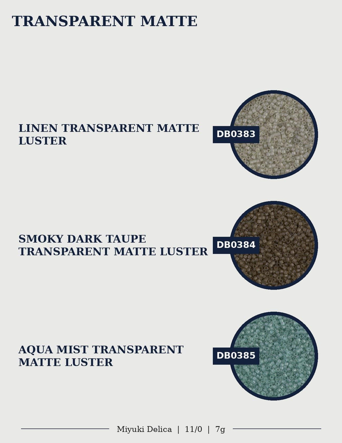 Miyuki Delica Size 11/0 Seed Beads, Choose Your Color | Japanese Glass | Transparent Matte