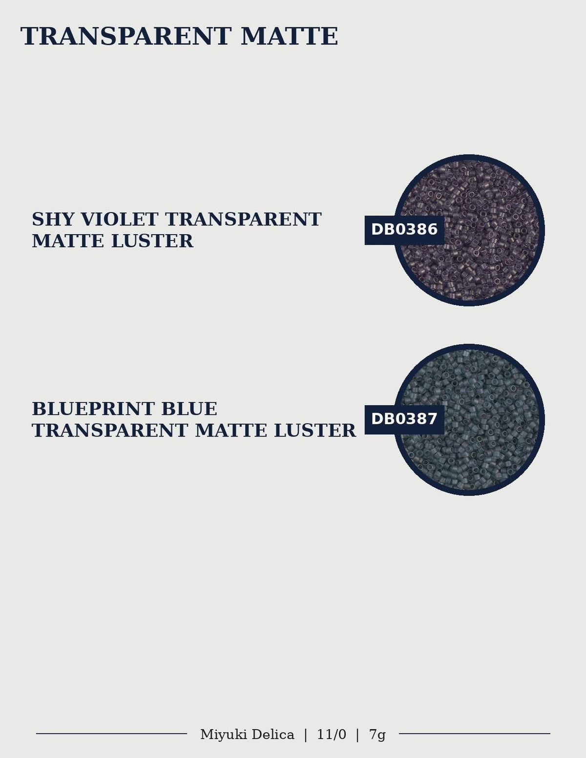 Miyuki Delica Size 11/0 Seed Beads, Choose Your Color | Japanese Glass | Transparent Matte