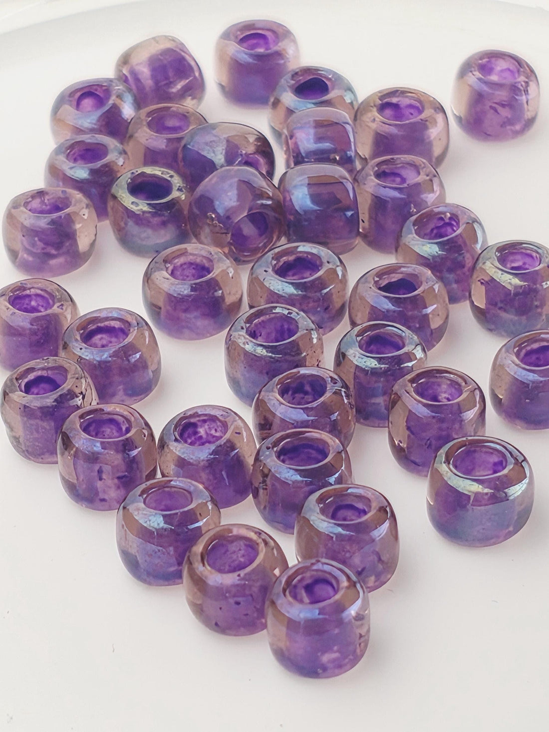 Toho Round Beads, Inside-Color Rainbow Rosaline/Opaque Purple-Lined | 3/0 | 8g Pack