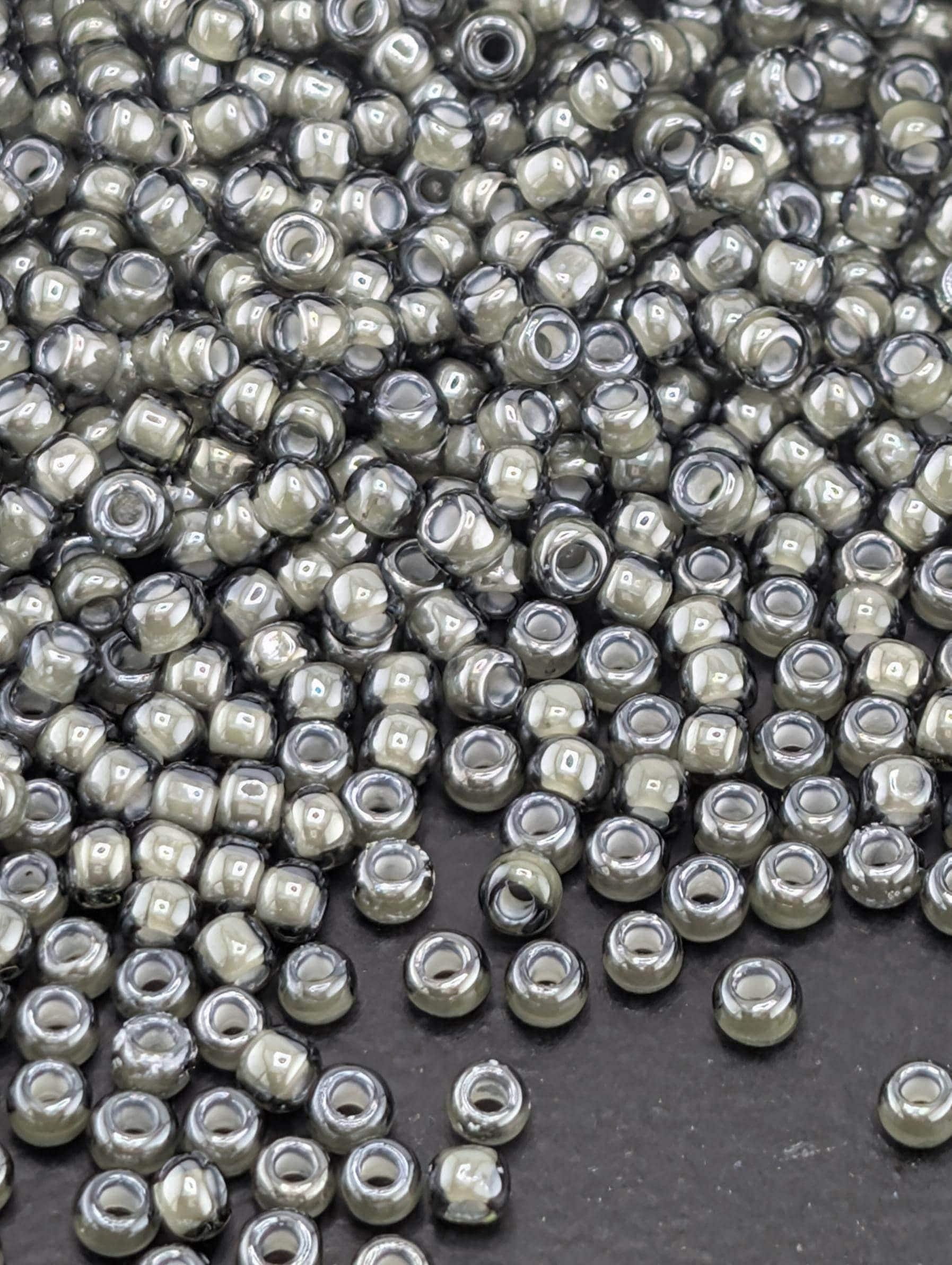 Black Diamond Beads, Inside-Color White-Lined | Size 11/0 Toho Round | 2.5" Tube