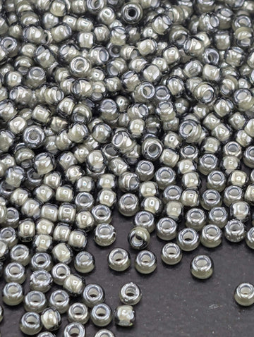 Black Diamond Beads, Inside-Color White-Lined | Size 11/0 Toho Round | 2.5" Tube