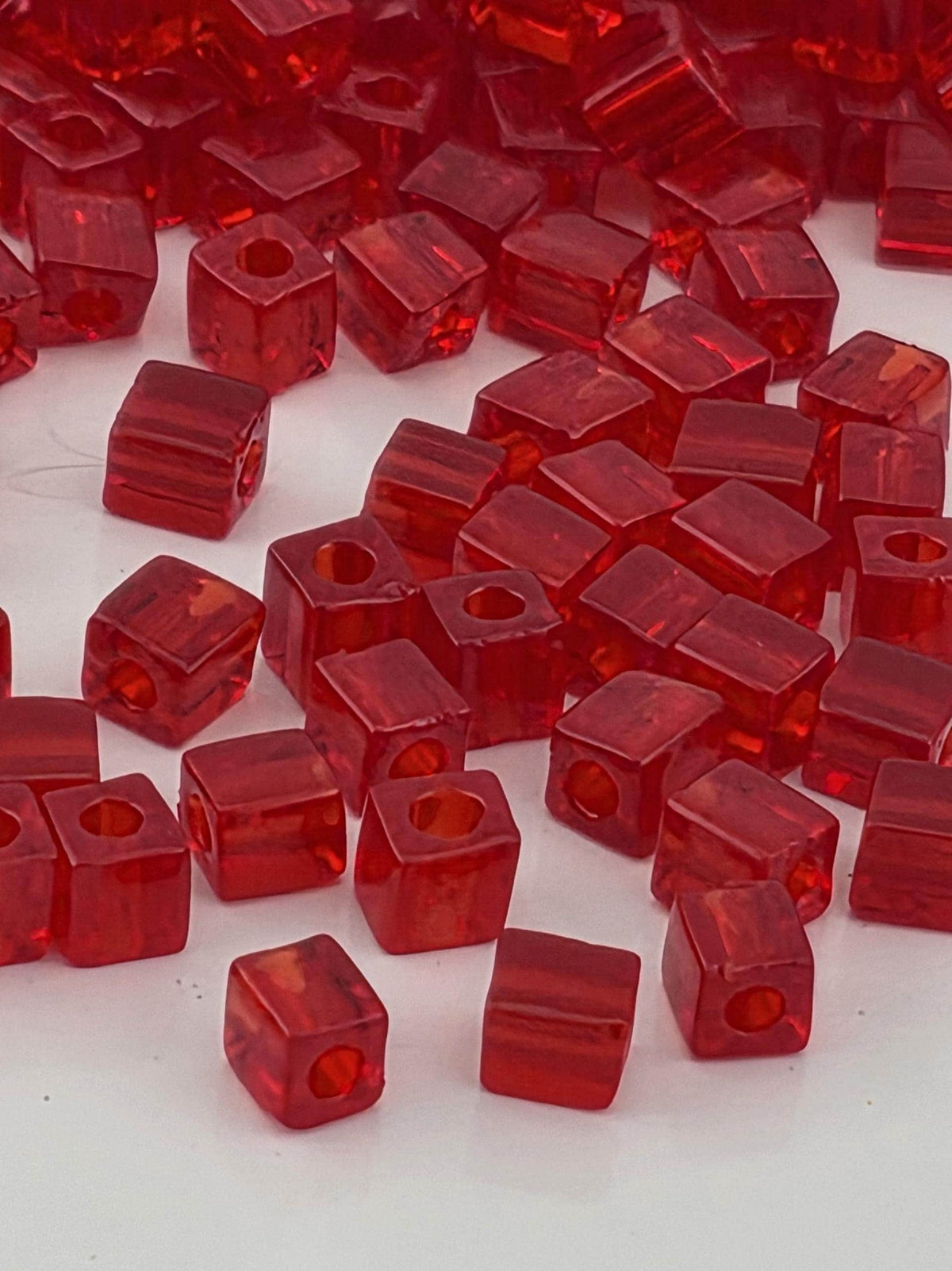 Cherry Translucent Miyuki Cube Beads, Glass (3mm, 15g Pack)