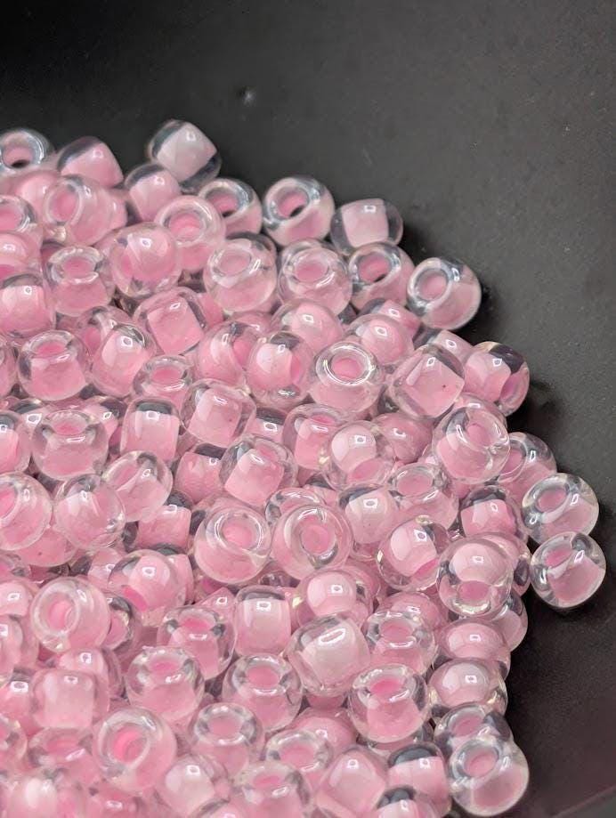Crystal/Pink Inside Color Lined Rocaille | 8/0 | Miyuki - 15g pkg