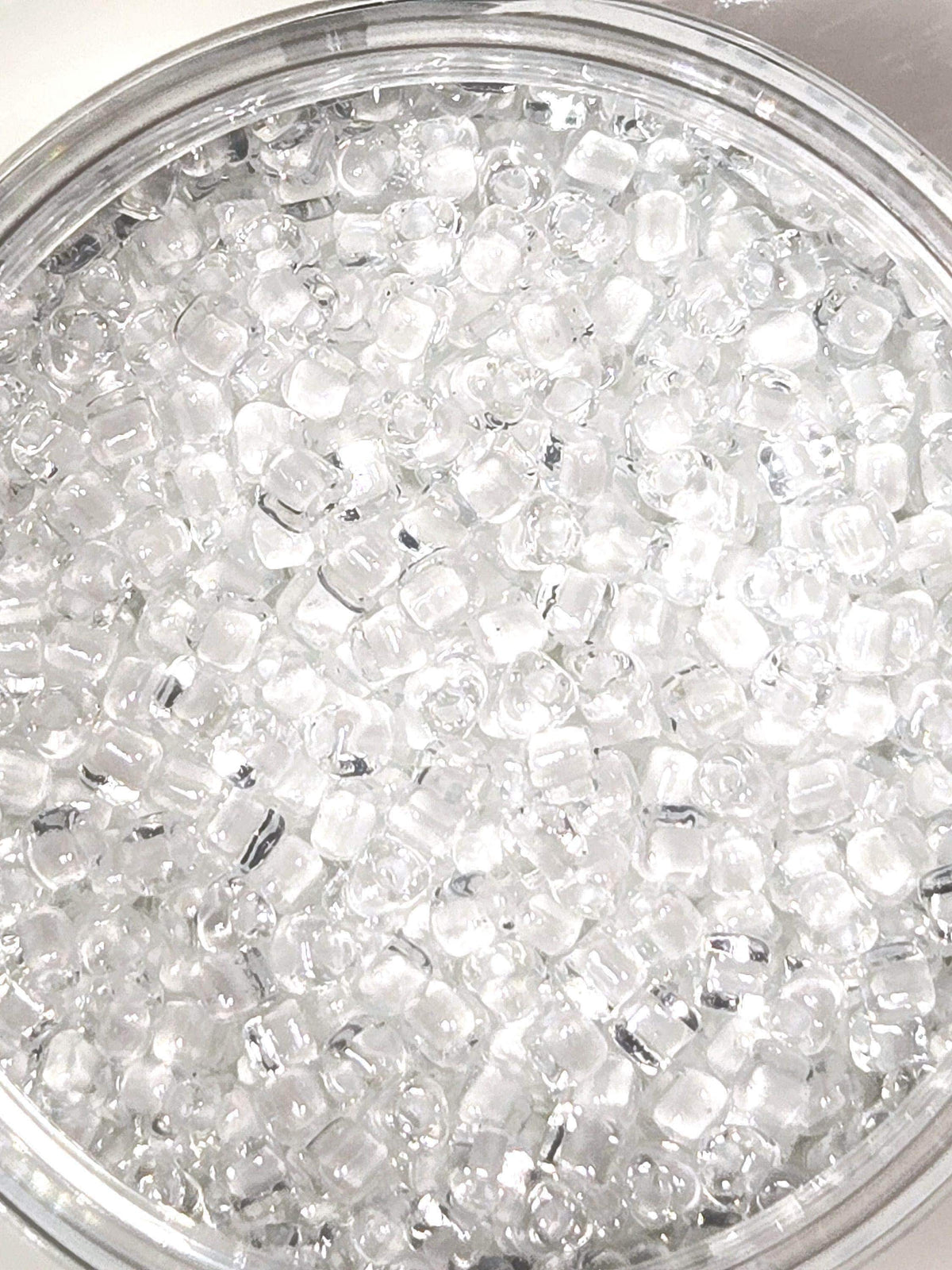 Miyuki Triangle Beads, Crystal White Inside Color Lined | 8/0 Size | 15g Pack
