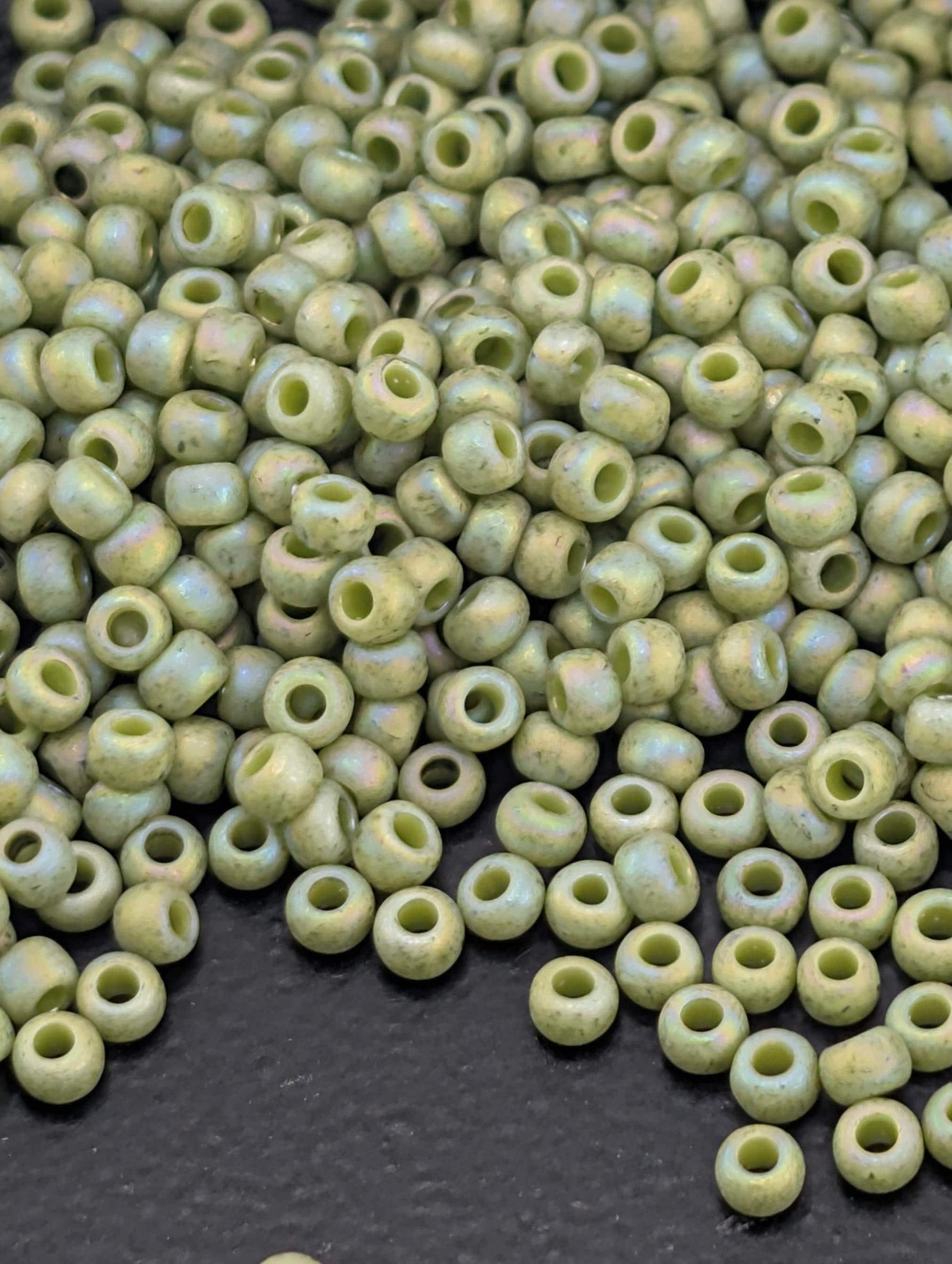Semi Glazed Rainbow - Honeydew Size 11/0 Toho Round 2.5" tube