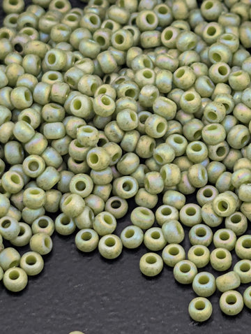 Semi Glazed Rainbow - Honeydew Size 11/0 Toho Round 2.5" tube