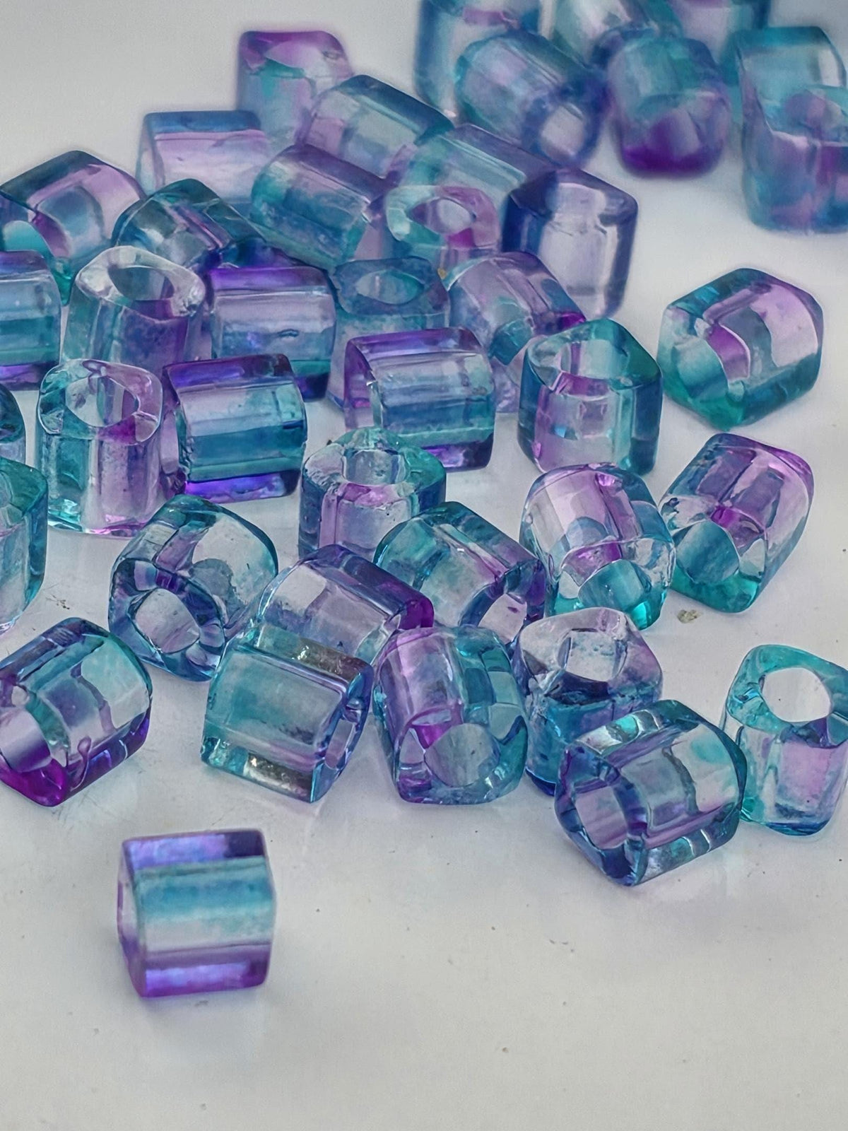 Toho Cube Seed Beads, Pink/Blue Hybrid | 4mm Glass | Jewelry Making