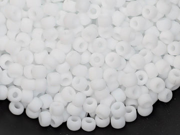 Matsuno Seed Beads, Opaque Matte White Glass - Bracelet Making Kit | DIY Beading Supplies | Jewelry Making Gift