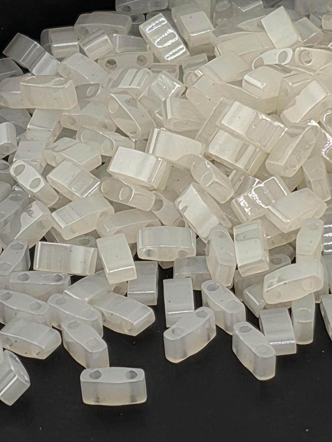 Miyuki Tila Beads, Eggshell Ceylon | Half | 7.2-7.8g Pack