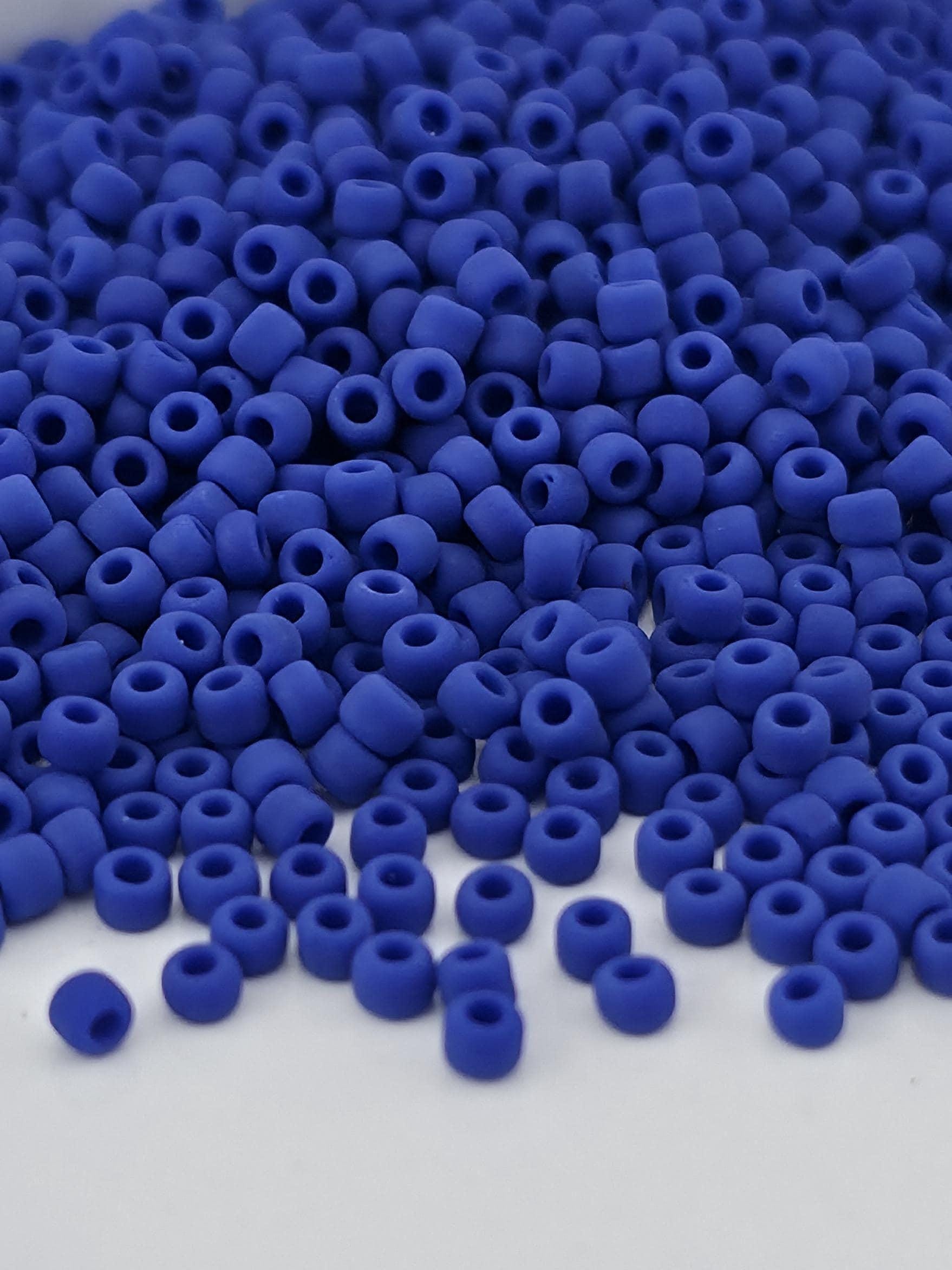 Dark Blue Opaque Matte Matsuno Seed Beads | Size 11/0 (2mm) | 15g, ~1650 pcs
