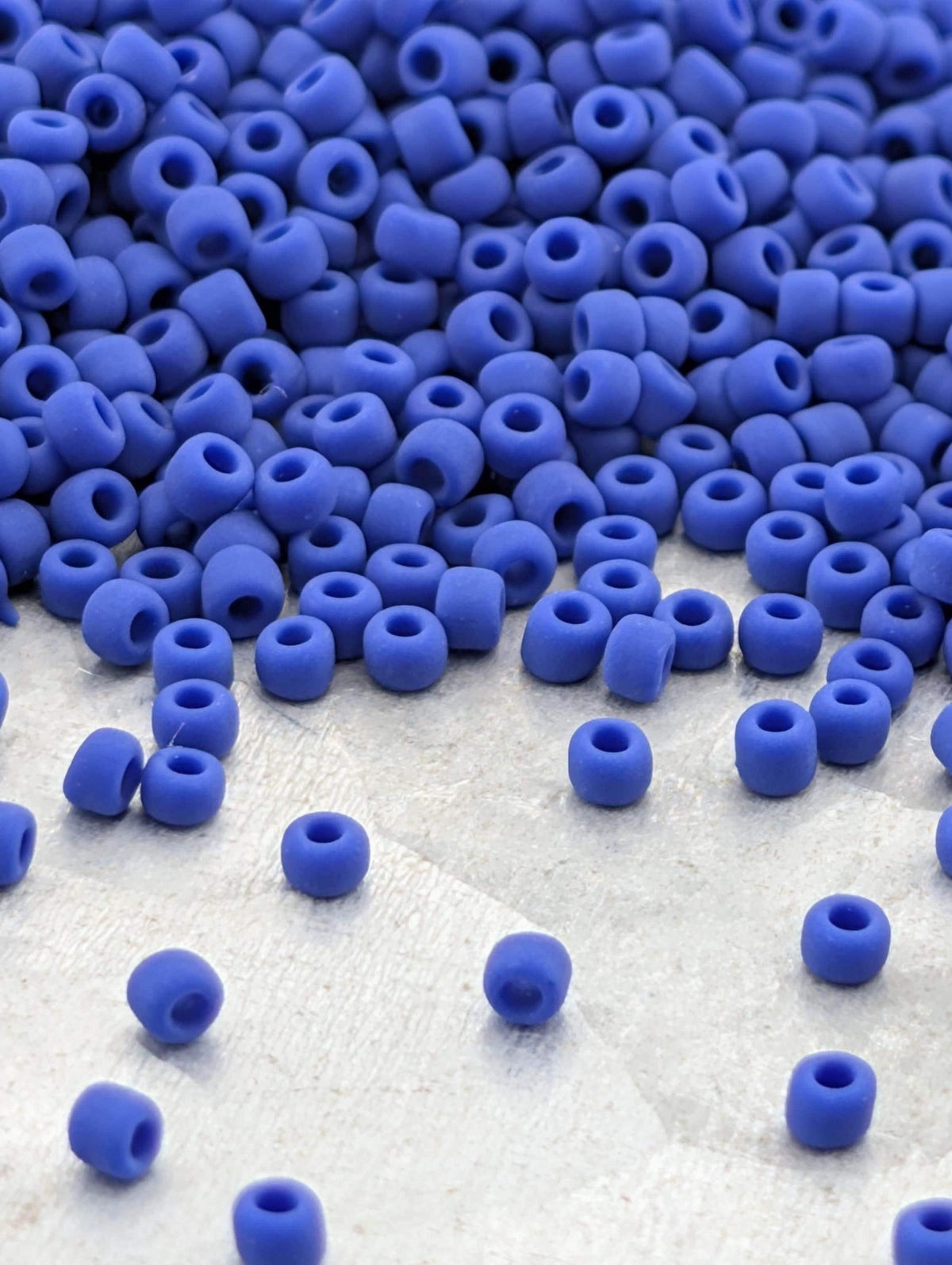 Dark Blue Opaque Matte Matsuno Seed Beads | Size 11/0 (2mm) | 15g, ~1650 pcs