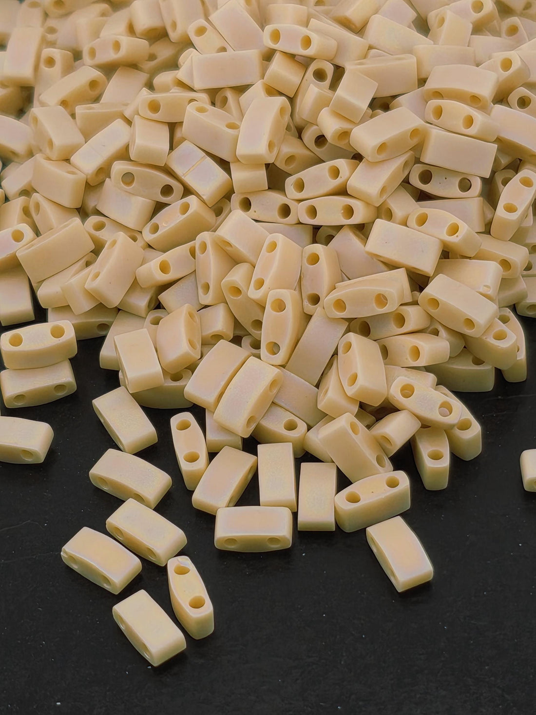 Miyuki Half-Tila Beads, Dark Flesh Opaque | 2.3mm Flat Square, Matte Finish - Japanese Craft Beads