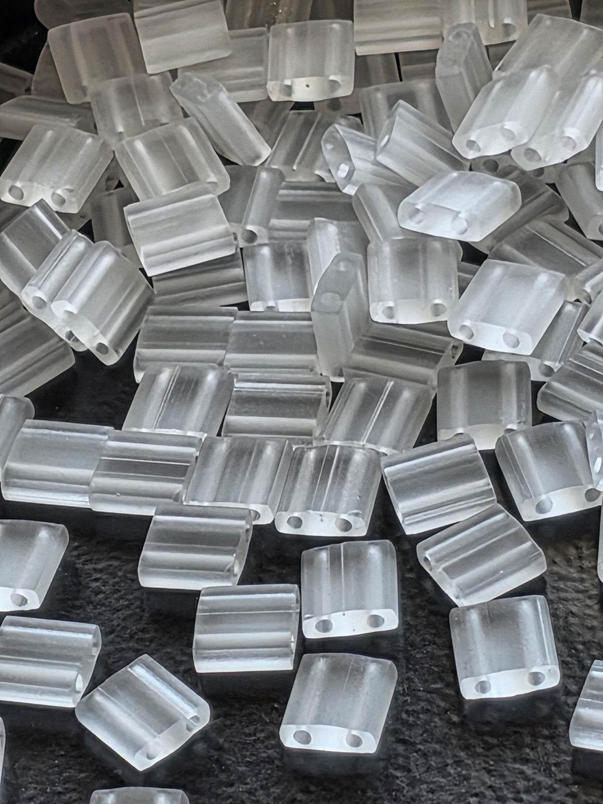 Miyuki Tila Beads | Crystal Matte Japanese Glass - Two Hole Square, Brick Stitch, Jewelry Making