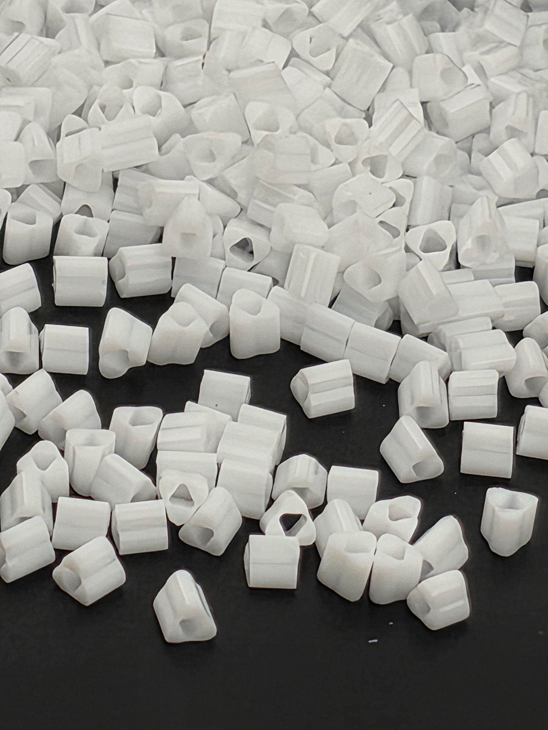 Toho Triangle Beads, Opaque White | 11/0 | 2.5in tube (~8g) Pack