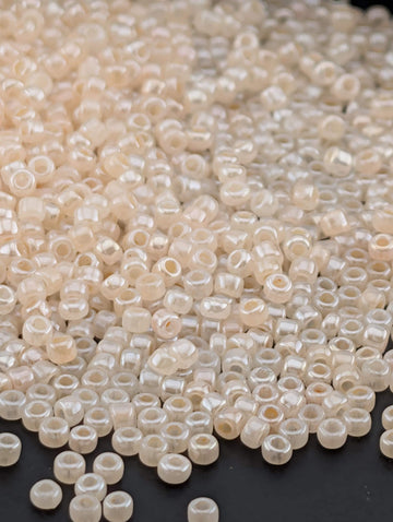Japanese Seed Beads, Ceylon Opaque Peach Matsuno - Glass Size 11/0 (2mm), Loom Weaving Supply