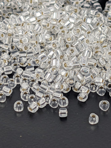 Miyuki Triangle Beads, Crystal Silver Lined - Size 10/0 | 15g Pkg | Jewelry Making