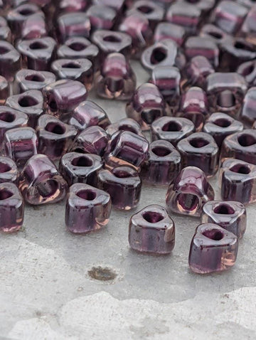 Miyuki Triangle Beads, Lt Rose/Raspberry Inside Color Lined | 5/0 | 15g Pack
