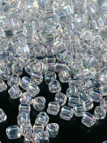 Miyuki Triangle Beads, Crystal Translucent Rainbow | 8/0 | 15g Pack