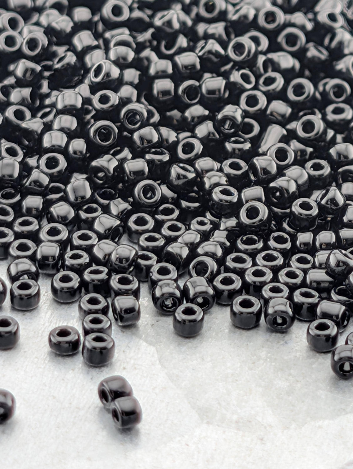Black Opaque Matsuno Seed Beads | Size 11/0 (2mm) | 15g, ~1650 pcs
