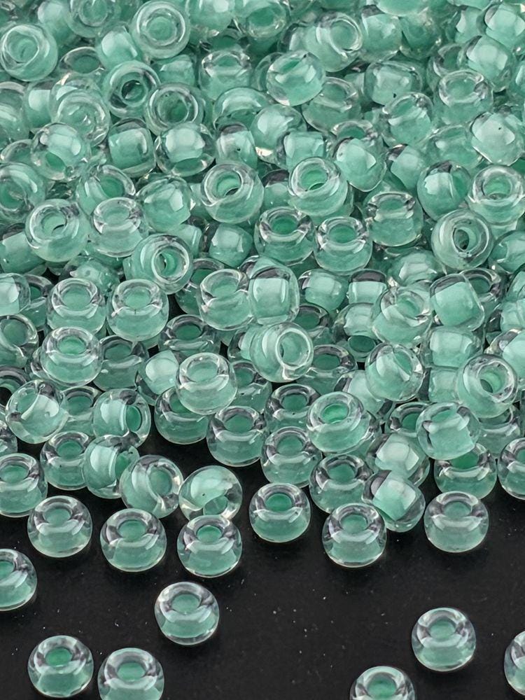 Miyuki Seed Beads, Crystal Light Aqua Lined | 11/0 Round Glass | 15g Weaving Supply