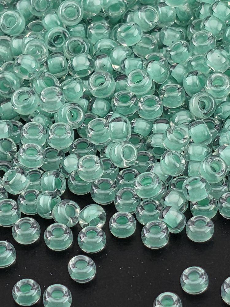 Crystal/Light Aqua Inside Color Lined | Miyuki Rocaille | 11/0 | 15g pkg