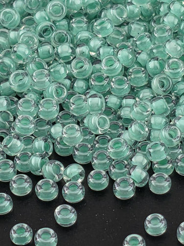 Crystal/Light Aqua Inside Color Lined | Miyuki Rocaille | 11/0 | 15g pkg