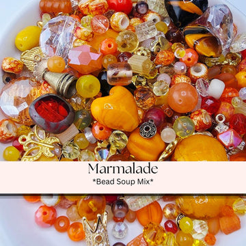 Jewelry Maker Glass Beads, Orange Yellow Mix (56g Craft Pack) | Jewelry Making Bracelet Supply | Learise Curated Mix