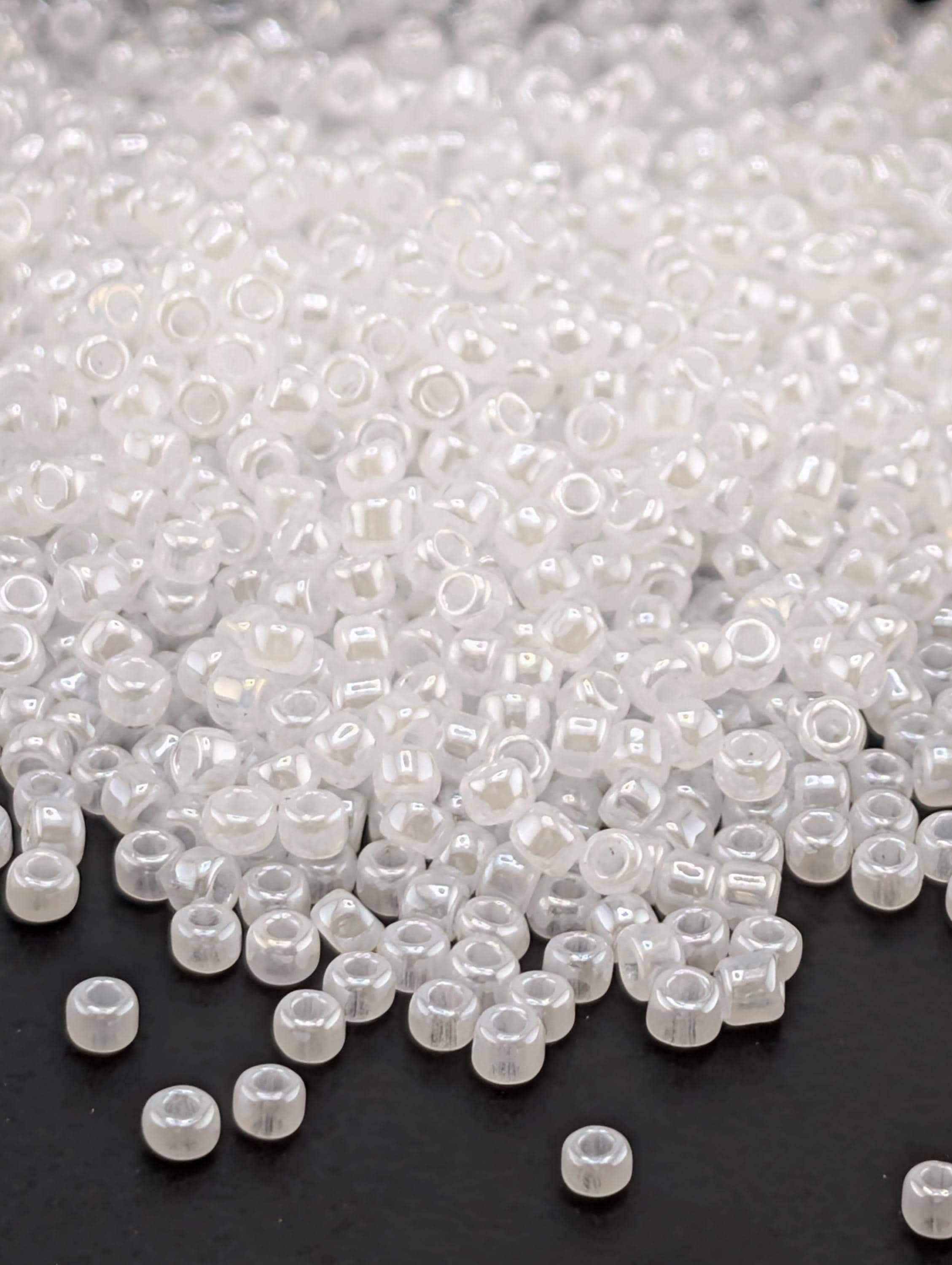 Matsuno Seed Beads, Ceylon White Opaque - Japanese Glass Round (Size 11/0, Jewelry Making Supply)