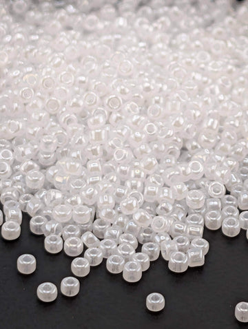 Matsuno Seed Beads, Ceylon White Opaque - Japanese Glass Round (Size 11/0, Jewelry Making Supply)