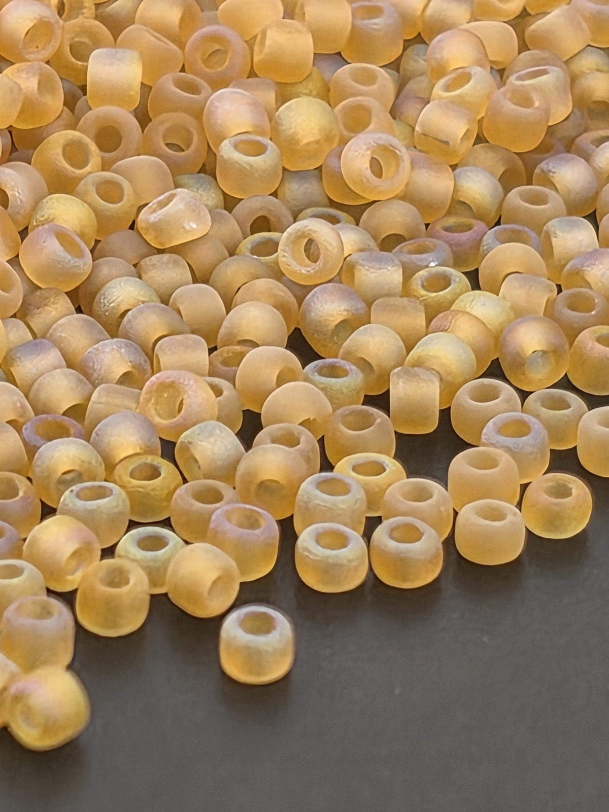 Amber Yellow Frosted Rainbow Matsuno Seed Beads | Size 11/0 (2mm) | 15g, ~1650 pcs