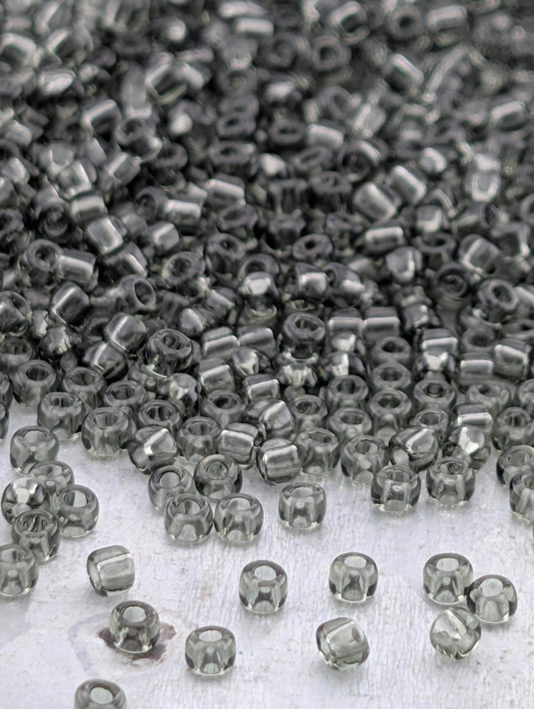 Matsuno Beads, Transparent Grey Round Seed | Glass Jewelry Making Supply | 11/0 Size