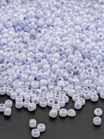 Light Blue Opaque Ceylon Pastel Matsuno Seed Beads | Size 11/0 (2mm) | 15g, ~1650 pcs