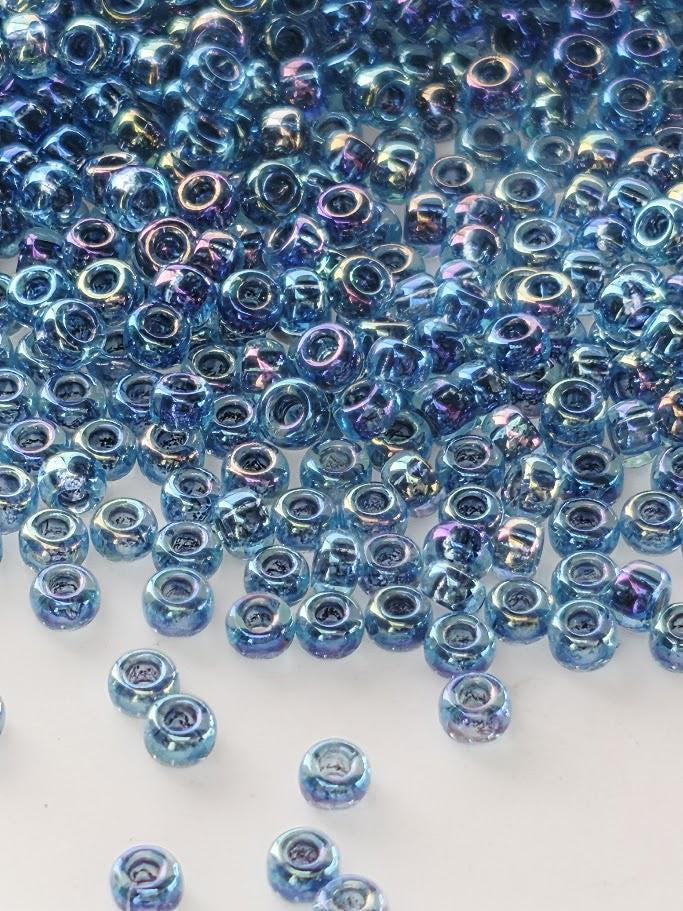 Aqua/Blue Inside Color Lined Rainbow | Miyuki Rocaille | 11/0 | 15g pkg