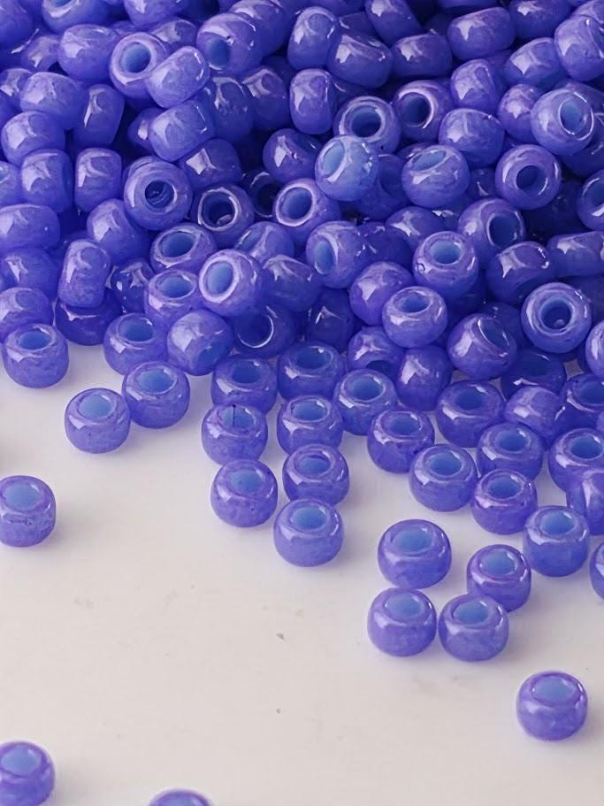 Blue/Purple Opaque Luster Inside Color Lined Dyed | Miyuki Rocaille | 11/0 | 15g pkg
