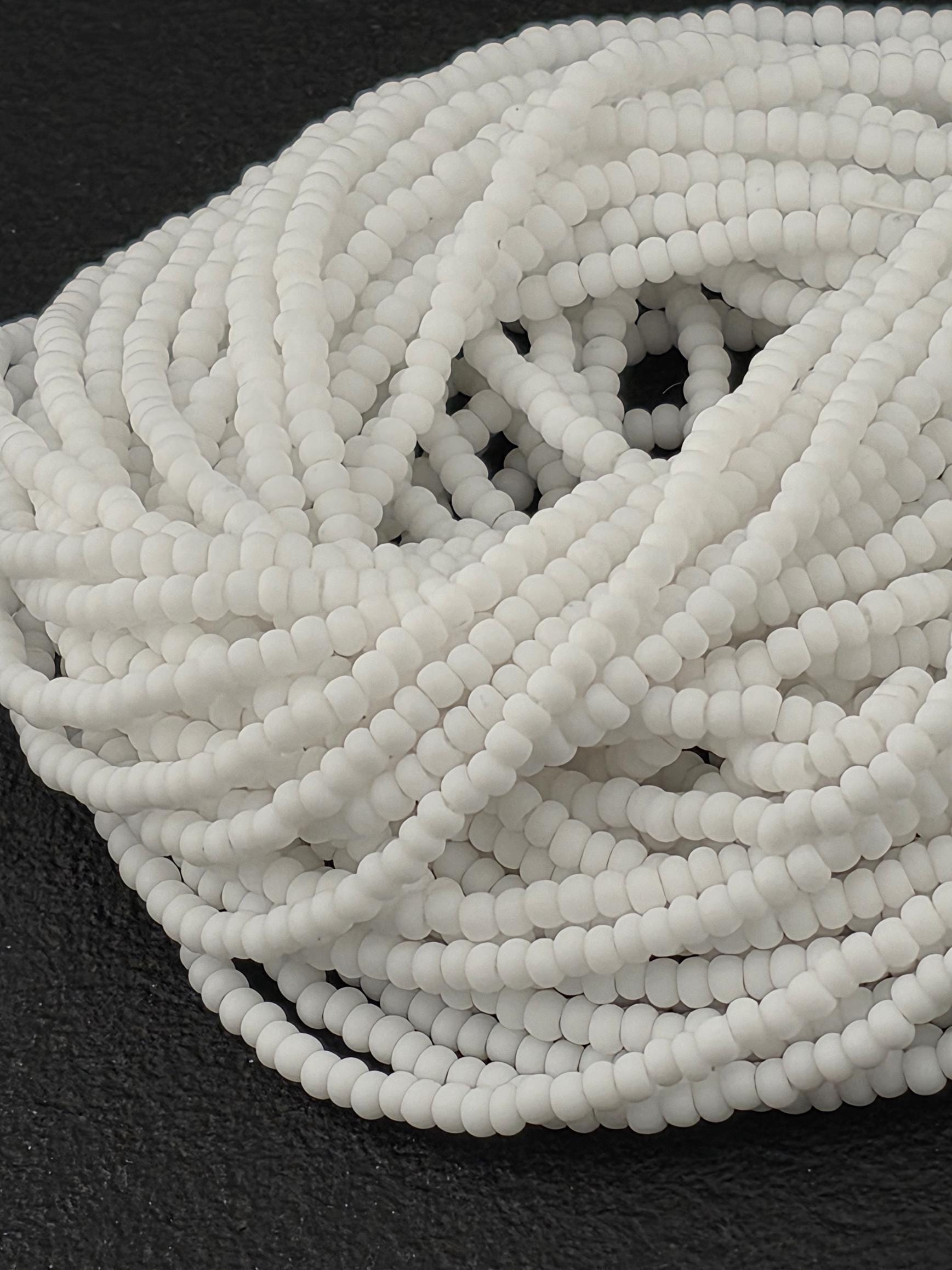 Preciosa Czech Glass Seed Beads, Chalk Matte Finish - Embroidery Supply | Rocaille Style | 18 Gram Pack