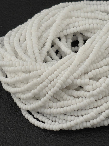 Preciosa Czech Glass Seed Beads, Chalk Matte Finish - Embroidery Supply | Rocaille Style | 18 Gram Pack
