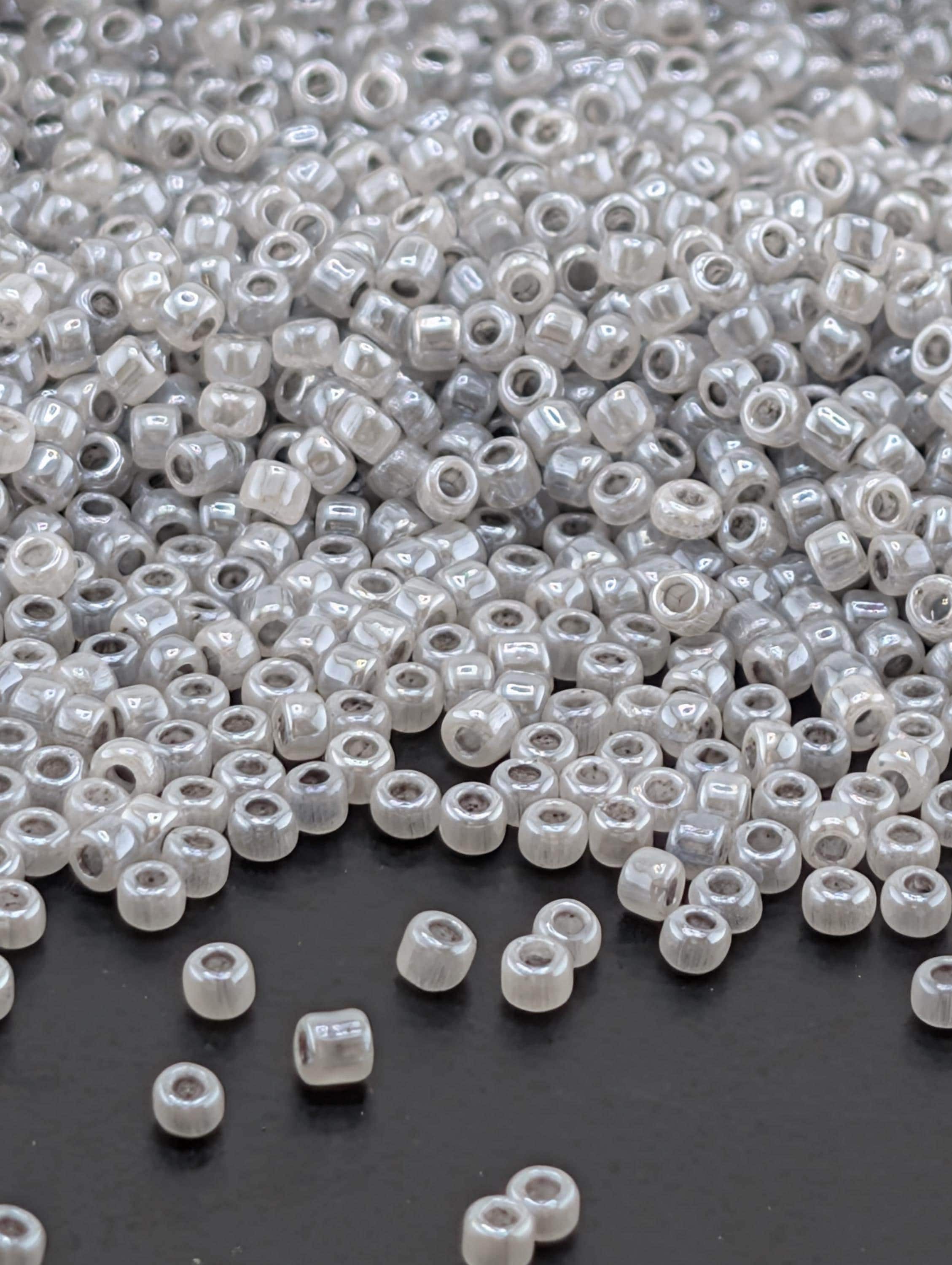 Grey Opaque Ceylon Pastel Matsuno Seed Beads | Size 11/0 (2mm) | 15g, ~1650 pcs
