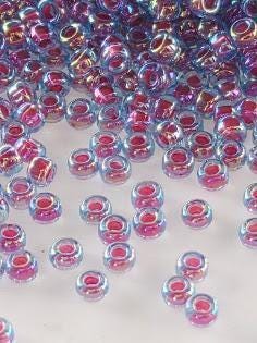 Aqua/Raspberry Inside Color Lined | Miyuki Rocaille | 11/0 | 15g pkg