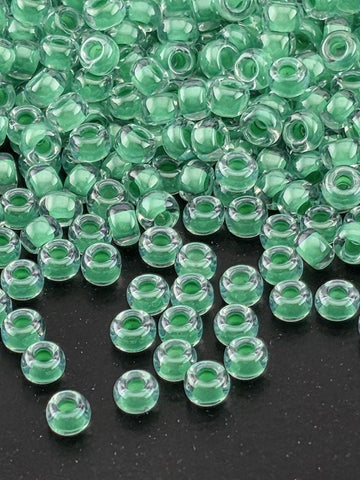 Crystal/Aqua Inside Color Lined | Miyuki Rocaille | 11/0 | 15g pkg