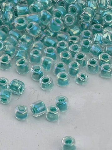 TOHO Round 11/0 Mint Julep-Lined Crystal Rainbow 2.5 Tube