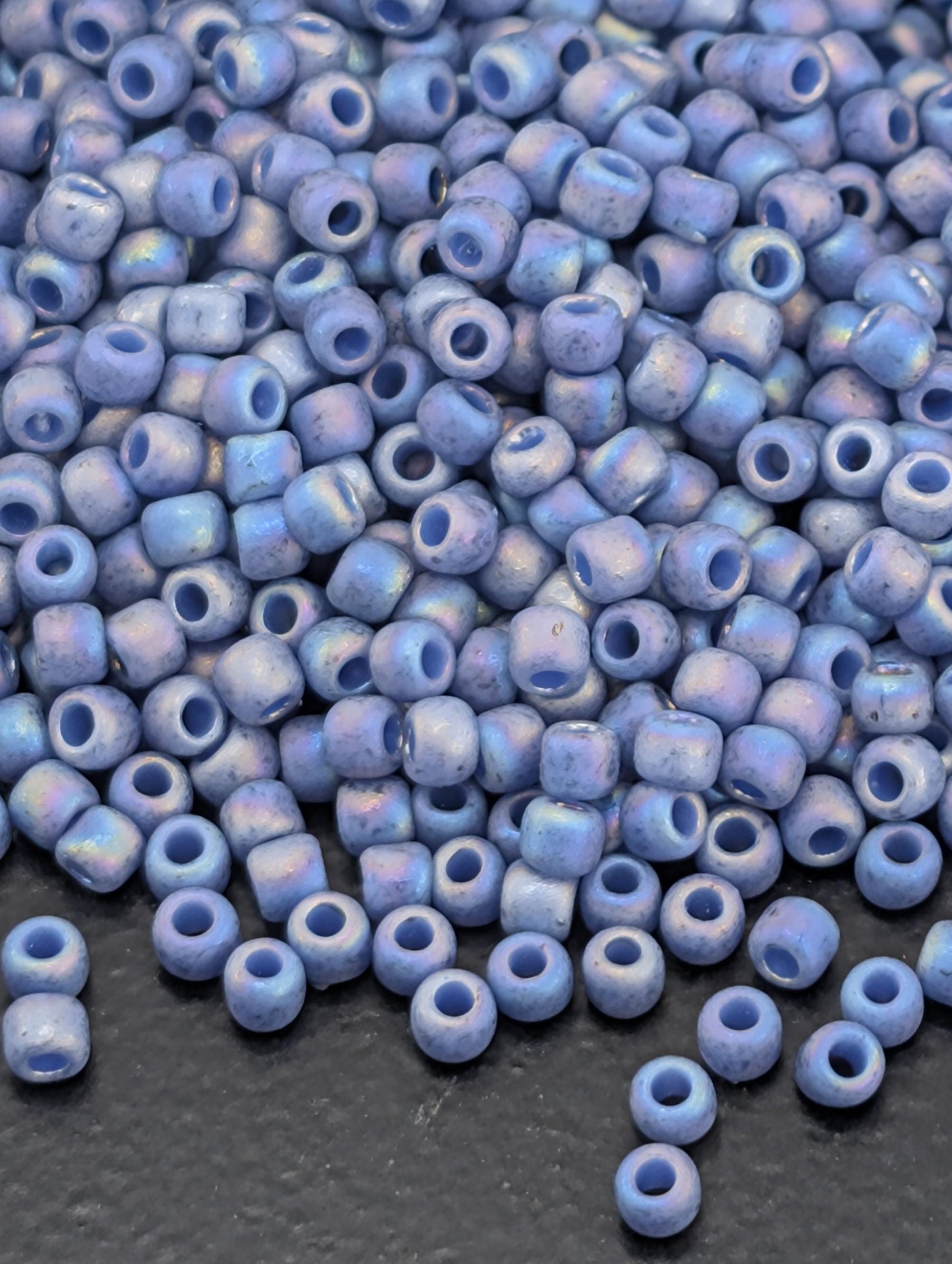 Semi Glazed Rainbow - Soft Blue Size 11/0 Toho Round 2.5" tube