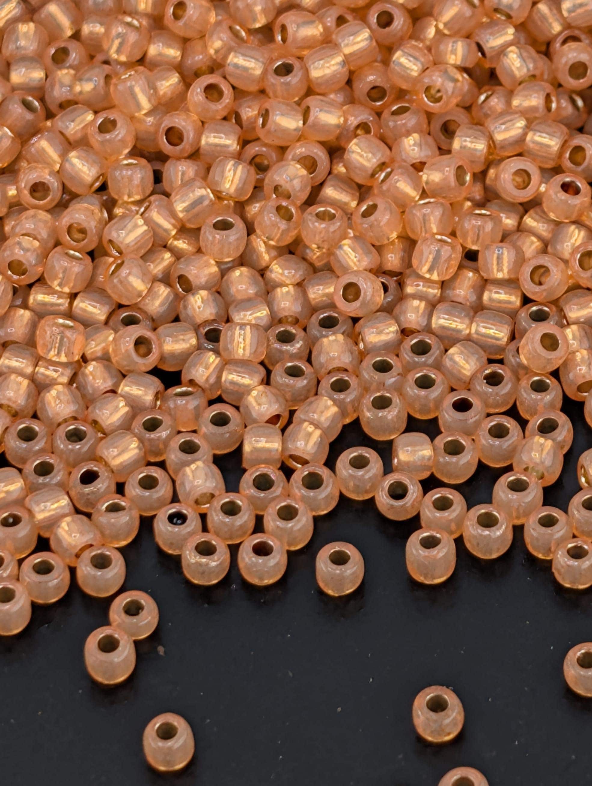 Glass Seed Beads, Silver-Lined Milky Grapefruit | Toho Round 11/0 | Jewelry Making