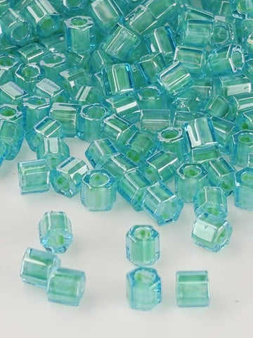 Toho Hex Seed Beads 8/0, Aqua Inside-Color | Japanese Glass | Jewelry Making
