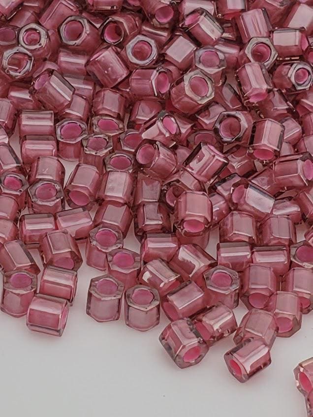 Toho Hex 8/0 Beads, Light Amethyst Pink-Lined | 3mm | Loom Work