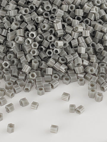 Toho Hexagon Seed Beads 15/0, Opaque Dark Gray | Japanese Glass | 2.5" Tube