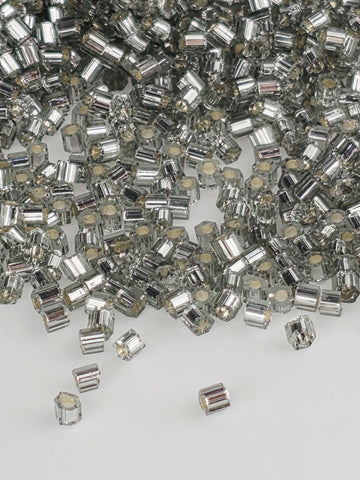 TOHO Hexagon Beads, Silver Lined Black Diamond Seed Beads | Japanese Glass | Size 15/0 | Bead Weaving Supply