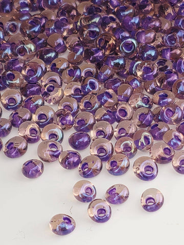 Toho Magatama 3mm Beads, Inside-Color Rainbow Rosaline | Purple-Lined | Jewelry Making Supply