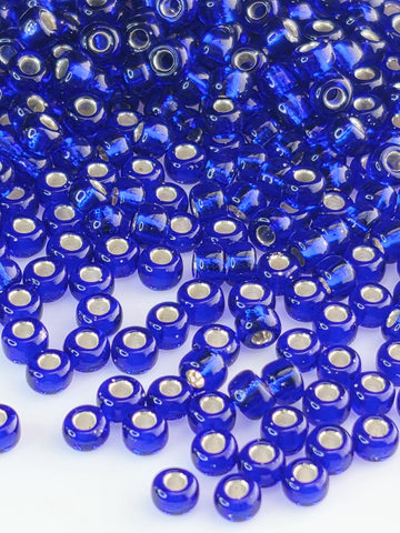 Cobalt Blue Transparent Silver Lined Rocaille | 8/0 | Miyuki - 15g pkg